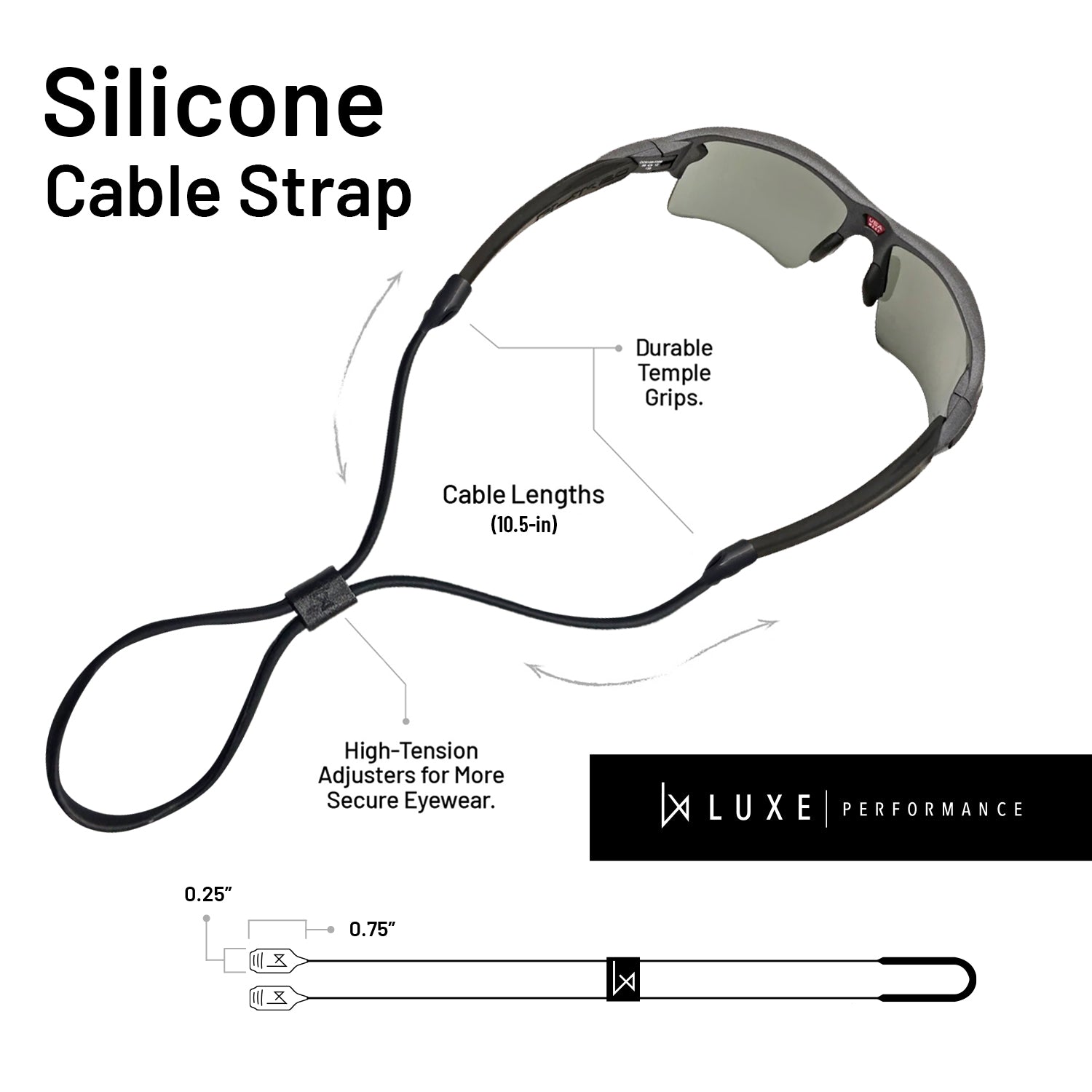 Luxe Performance Silicone Eyewear Cable Strap