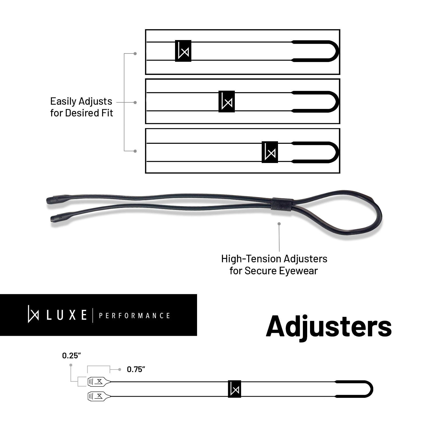 Luxe Performance Silicone Eyewear Cable Strap