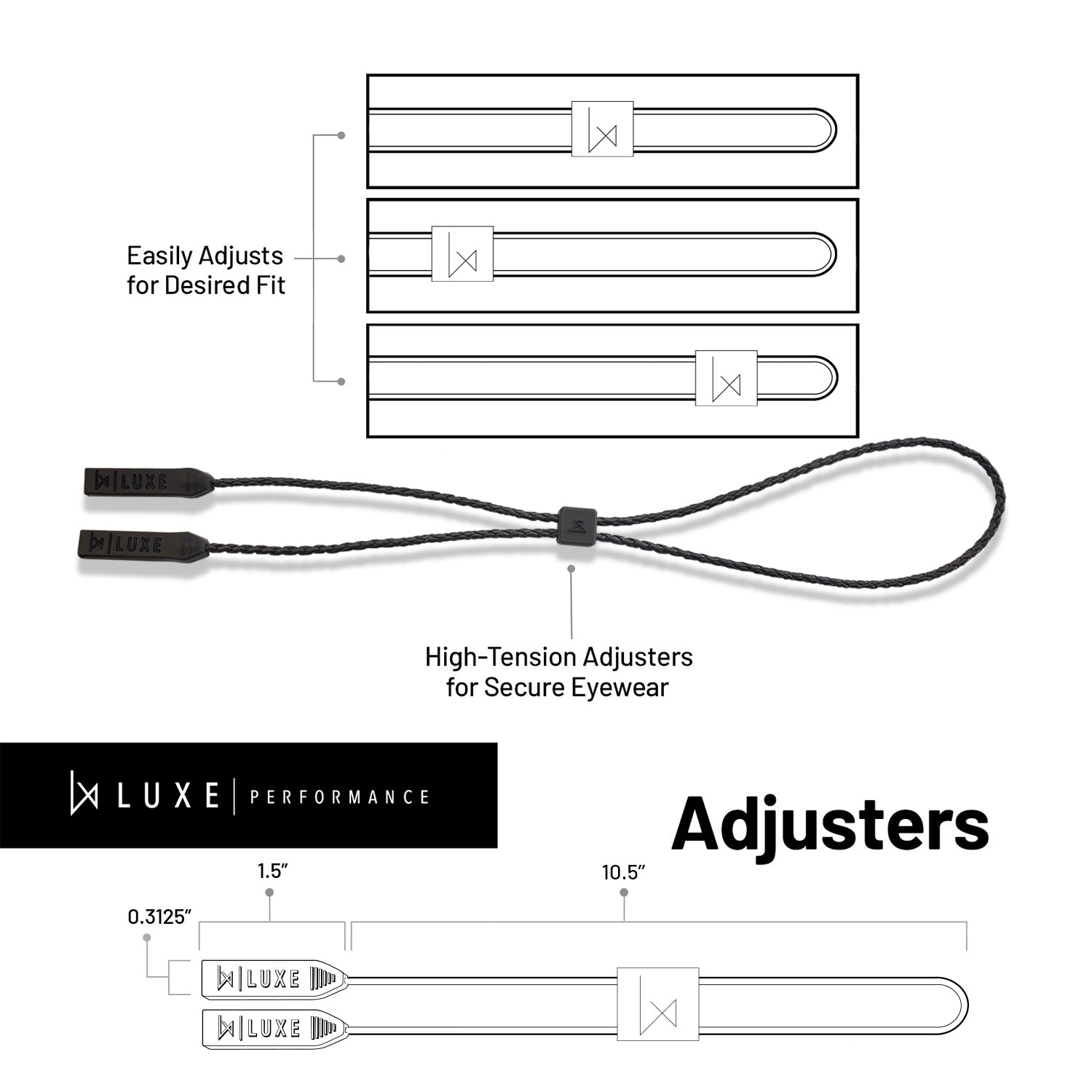 Luxe Performance Braided Eyewear Cable Strap
