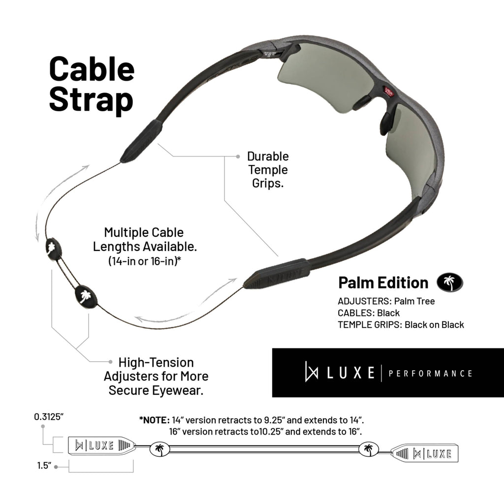 Luxe Performance Eyewear Cable Strap Palm Tree 14"