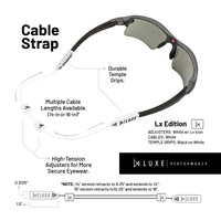 Luxe Performance Eyewear Cable Strap White 16"