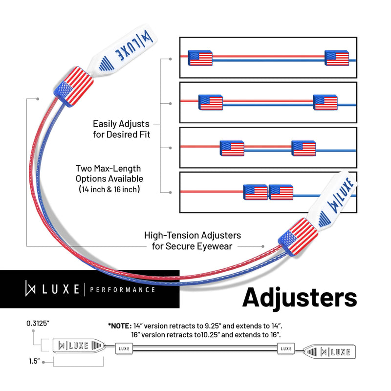 Luxe Performance Eyewear Cable Strap USA 14"