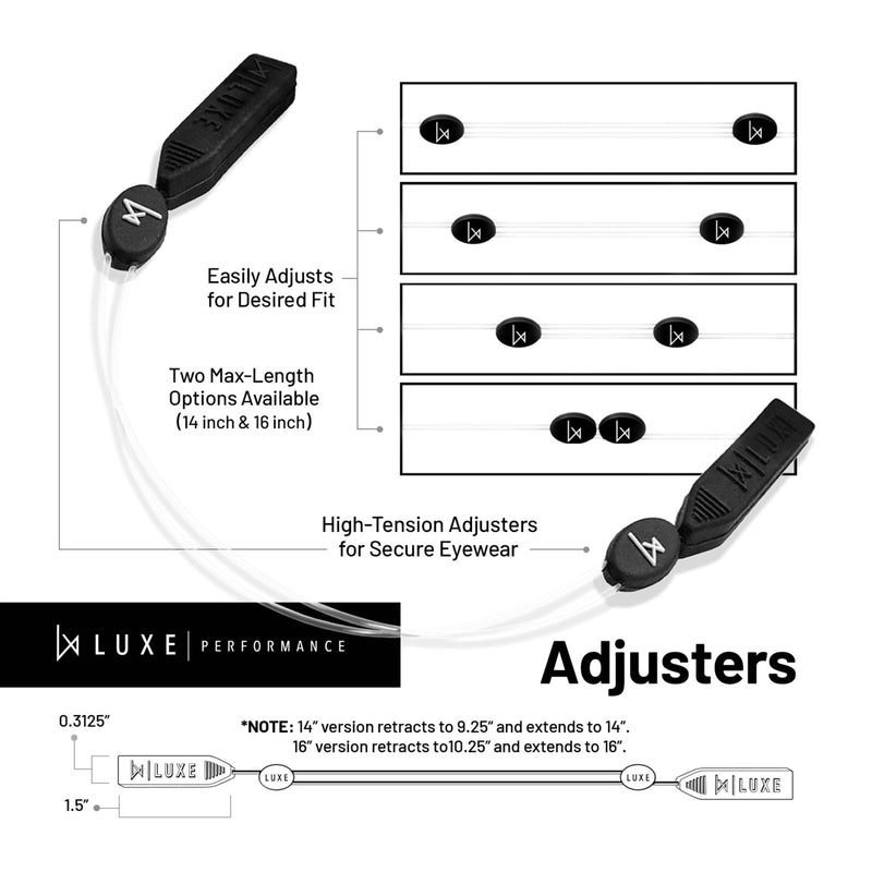 Luxe Performance Eyewear Cable Strap Clear 14"
