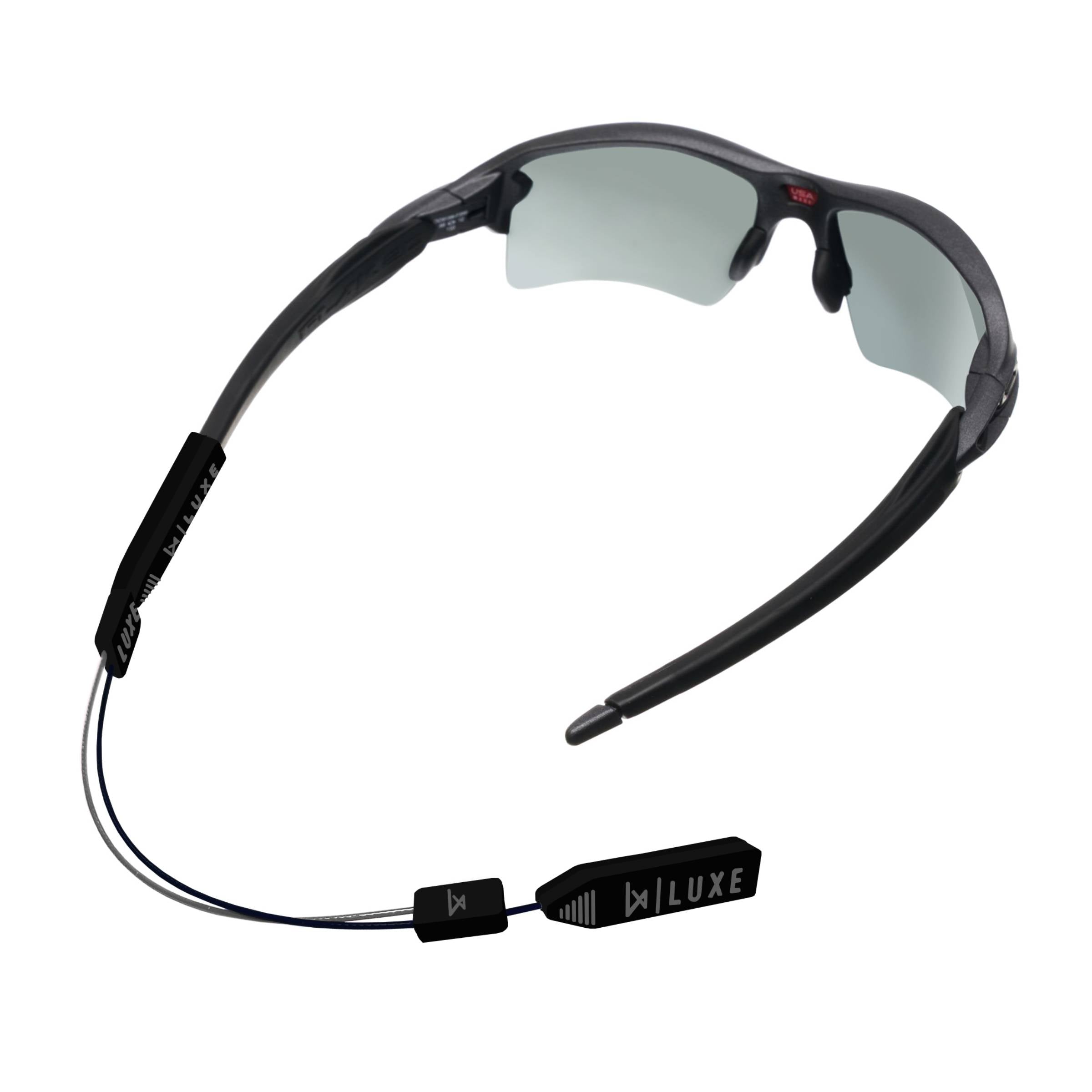 Luxe Performance Eyewear Cable Strap Grey & Black 14"