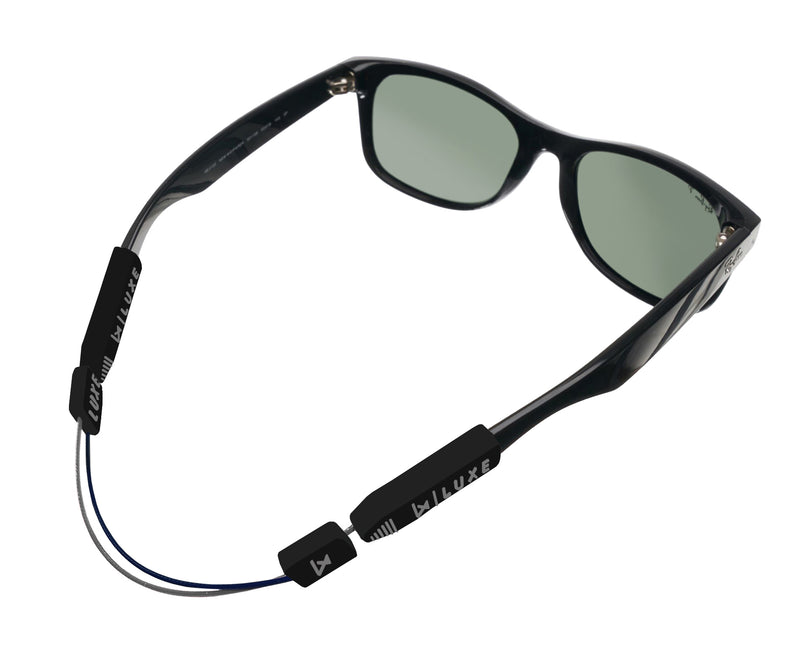 Luxe Performance Eyewear Cable Strap Grey & Black 16"