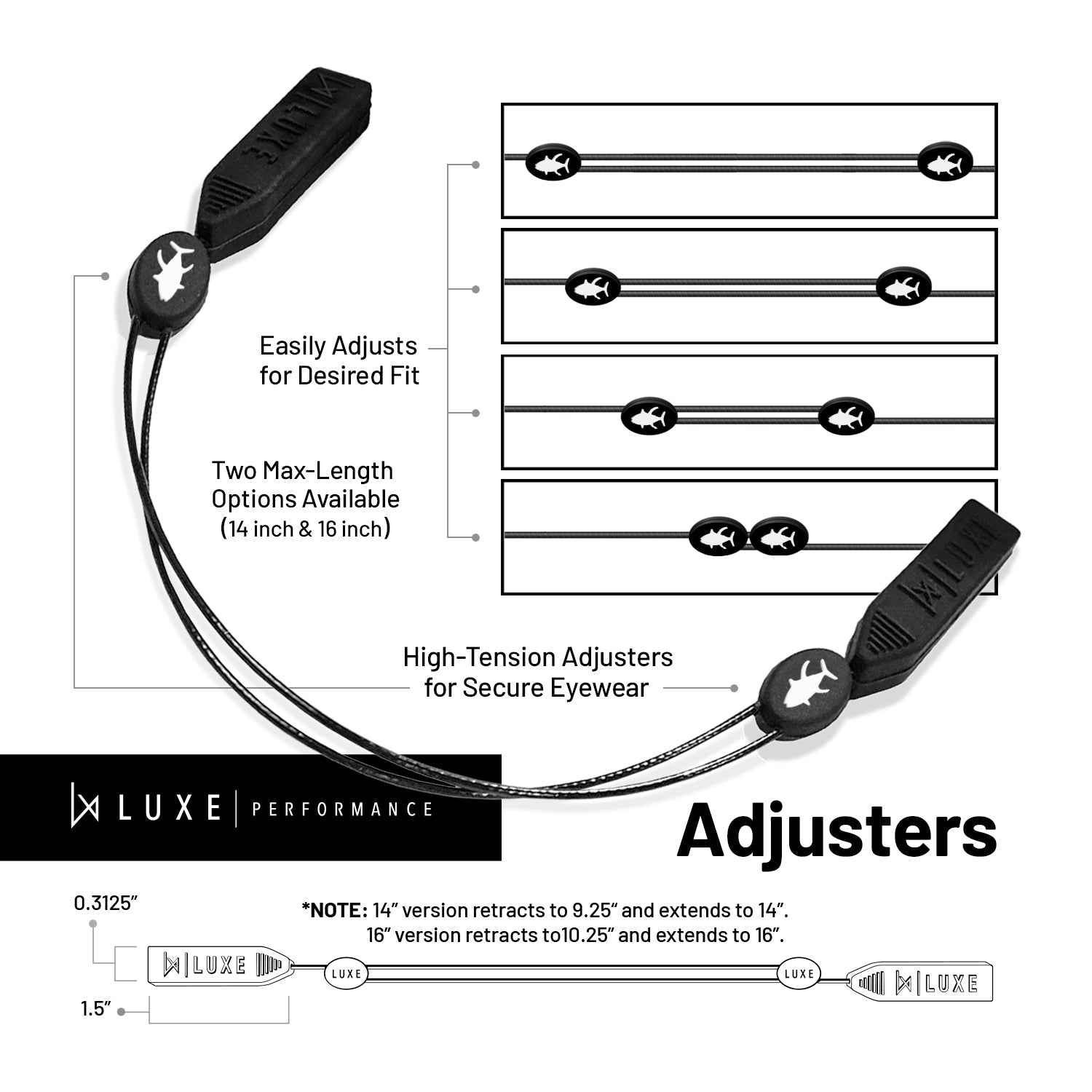Luxe Performance Eyewear Cable Strap: Premium Adjustable