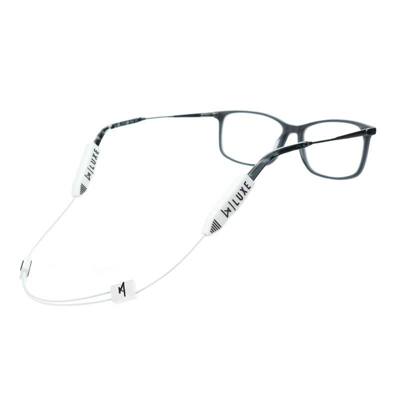 Luxe Performance Eyewear Cable Strap White/Black 14"